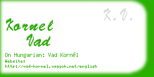 kornel vad business card