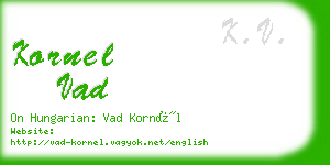 kornel vad business card